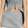 Tully Strapless Topstitch Denim Top – 80’S Blue Tully Strapless Topstitch Denim Top – 80’S Blue