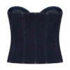Tully Strapless Topstitch Denim Top – Indigo Blue Tully Strapless Topstitch Denim Top – Indigo Blue