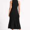 Twyla Pleated Suiting Maxi Skirt – Black