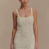 Vanessa Hand Crochet Pearl Mini Dress – Ivory