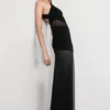 Vashti Cut Out Mesh Maxi Dress – Black