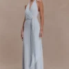 Veda Slinky Halter Maxi Dress – Pale Blue Veda Slinky Halter Maxi Dress – Pale Blue