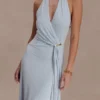 Veda Slinky Halter Maxi Dress – Pale Blue Veda Slinky Halter Maxi Dress – Pale Blue