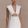 Victoria Cut Out Suiting Mini Dress – Ivory Victoria Cut Out Suiting Mini Dress – Ivory