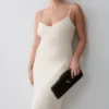 Vina Gathered Jersey Midi Dress – Ivory Vina Gathered Jersey Midi Dress – Ivory