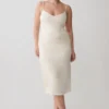 Vina Gathered Jersey Midi Dress – Ivory Vina Gathered Jersey Midi Dress – Ivory