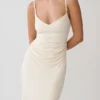 Vina Gathered Jersey Midi Dress – Ivory Vina Gathered Jersey Midi Dress – Ivory