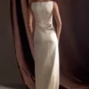 Violet Sleeveless Satin Maxi Dress – Blush Gold