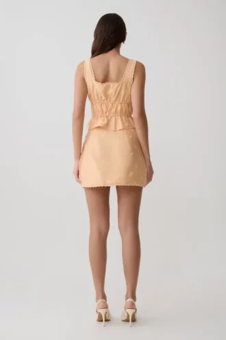 Vivian Embroidered Mini Skirt – Orange