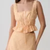 Vivian Embroidered Sleeveless Top – Orange