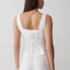 Vivian Embroidered Sleeveless Top – White