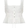 Vivian Embroidered Sleeveless Top – White