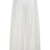 Vivian Tie Waist Embroidered Pant – White Vivian Tie Waist Embroidered Pant – White