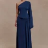 Vivica Slinky One Shoulder Top – Midnight Navy