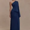 Vivica Slinky One Shoulder Top – Midnight Navy