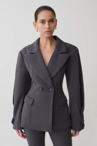 Wesley Structured Blazer – Charcoal Shadow