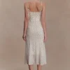Willa Gathered Mesh Midi Dress – Polka Dot Willa Gathered Mesh Midi Dress – Polka Dot