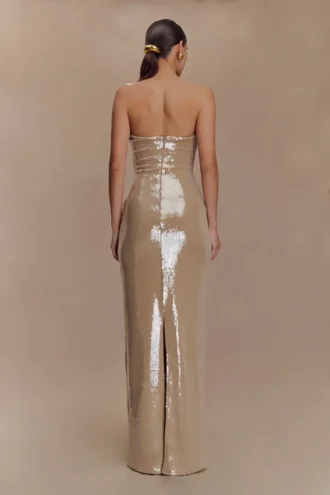 Winston Strapless Sequin Maxi Dress – Taupe