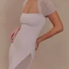 Wyatt Slinky And Mesh Maxi Dress – Pale Pink Wyatt Slinky And Mesh Maxi Dress – Pale Pink