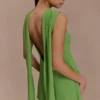 Wynter Scarf Draped Mini Dress – Green Wynter Scarf Draped Mini Dress – Green