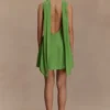 Wynter Scarf Draped Mini Dress – Green Wynter Scarf Draped Mini Dress – Green