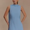 Wynter Scarf Draped Mini Dress – Sky Blue Wynter Scarf Draped Mini Dress – Sky Blue