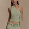 Xanthia Knit Halter Top – Pastel Green Xanthia Knit Halter Top – Pastel Green