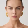 Yara Metal Wounded Stud Earring – Gold