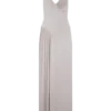 Yelena Ruched Halter Maxi Dress – Taupe Yelena Ruched Halter Maxi Dress – Taupe