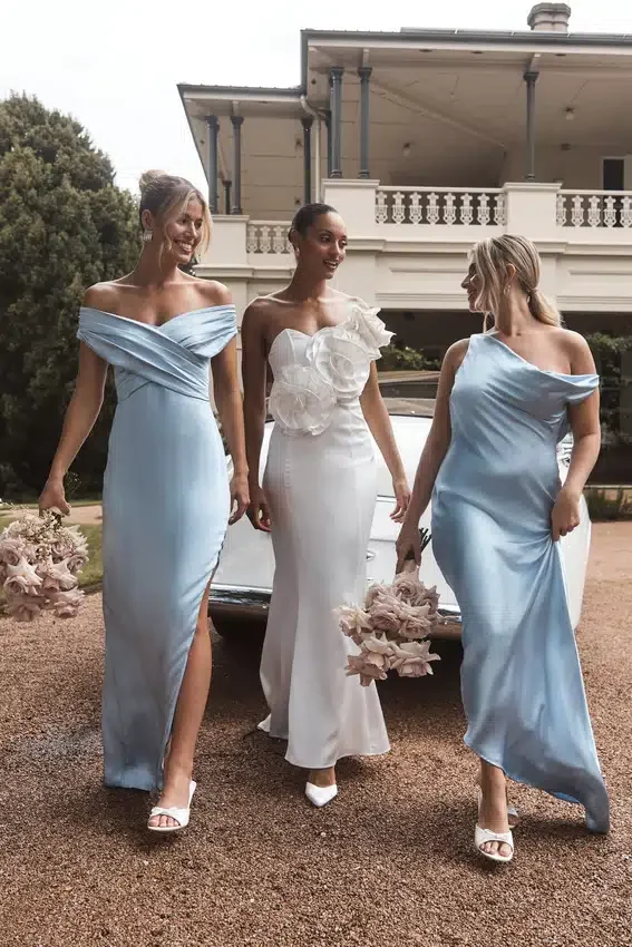 Yvette Slip Maxi Dress With Asymmetrical Hem – Cornflower Blue Yvette Slip Maxi Dress With Asymmetrical Hem – Cornflower Blue