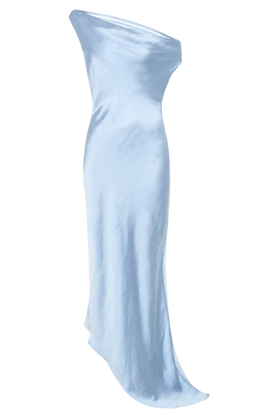 Yvette Slip Maxi Dress With Asymmetrical Hem – Cornflower Blue Yvette Slip Maxi Dress With Asymmetrical Hem – Cornflower Blue