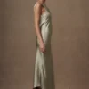 Yvette Slip Maxi Dress With Asymmetrical Hem – Sage Yvette Slip Maxi Dress With Asymmetrical Hem – Sage