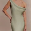 Yvette Slip Maxi Dress With Asymmetrical Hem – Sage Yvette Slip Maxi Dress With Asymmetrical Hem – Sage