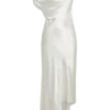 Yvette Slip Maxi Dress With Asymmetrical Hem – White Yvette Slip Maxi Dress With Asymmetrical Hem – White