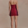Zander Hand Beaded Strapless Mini Dress – Red Ombre Zander Hand Beaded Strapless Mini Dress – Red Ombre