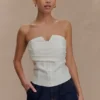 Zillah Strapless Cotton Top – White Zillah Strapless Cotton Top – White