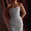 Zuri Hand Beaded Embellished Peplum Corset – Silver Zuri Hand Beaded Embellished Peplum Corset – Silver